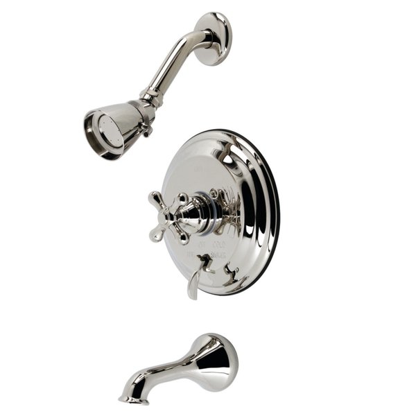 Kingston Brass KB36360AX Tub and Shower Faucet, Polished Nickel KB36360AX
